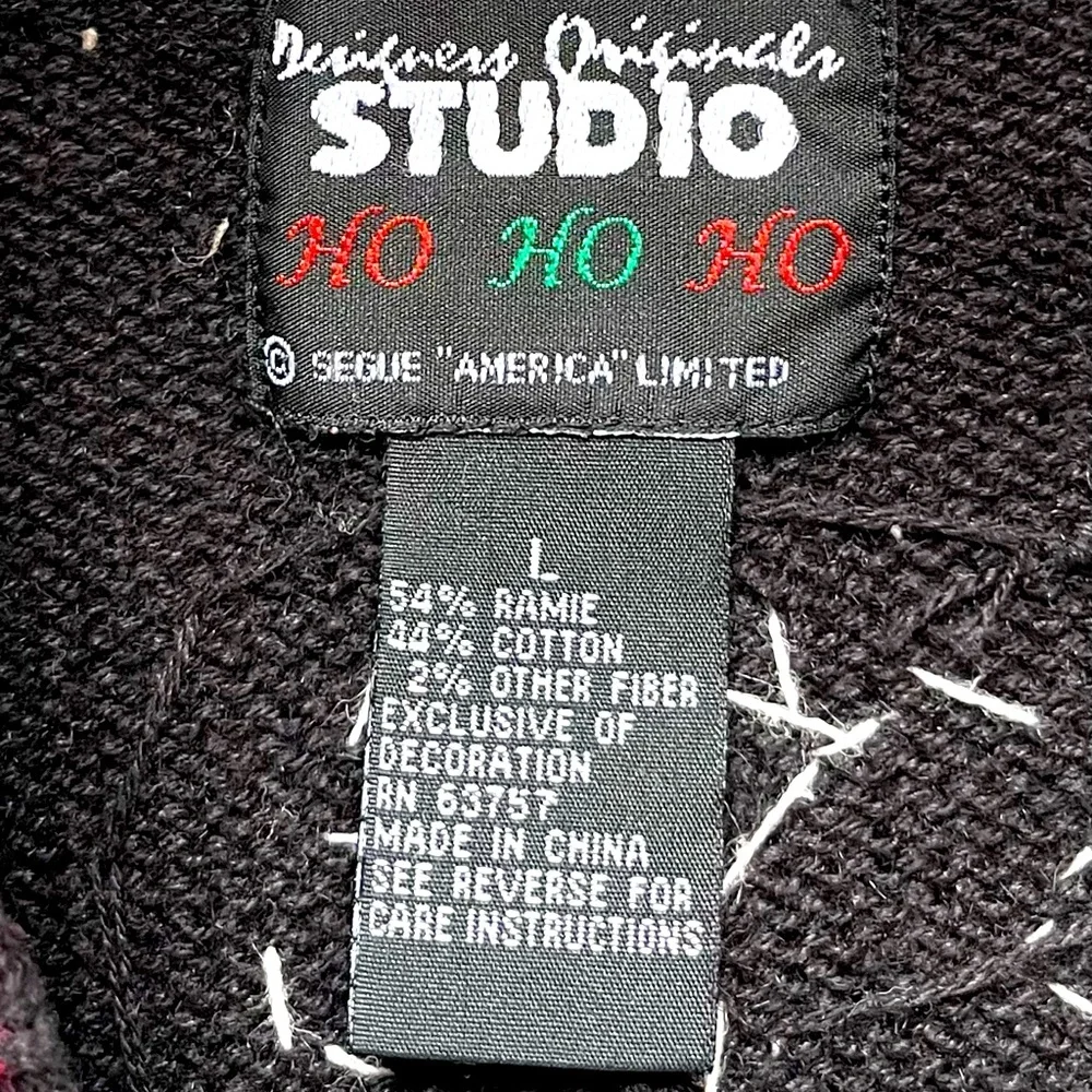 Designers Originals Holiday Christmas Cardigan Sweater with Scottie Dogs Size L